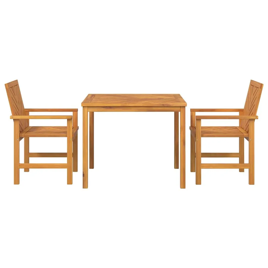 3-Piece Garden Dining Set Brown - 7