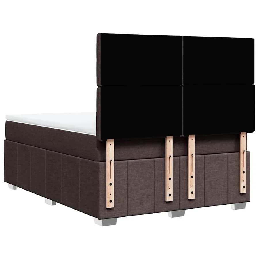 Sommier à lattes de lit avec matelas Marron foncé 140x190 cm - 6