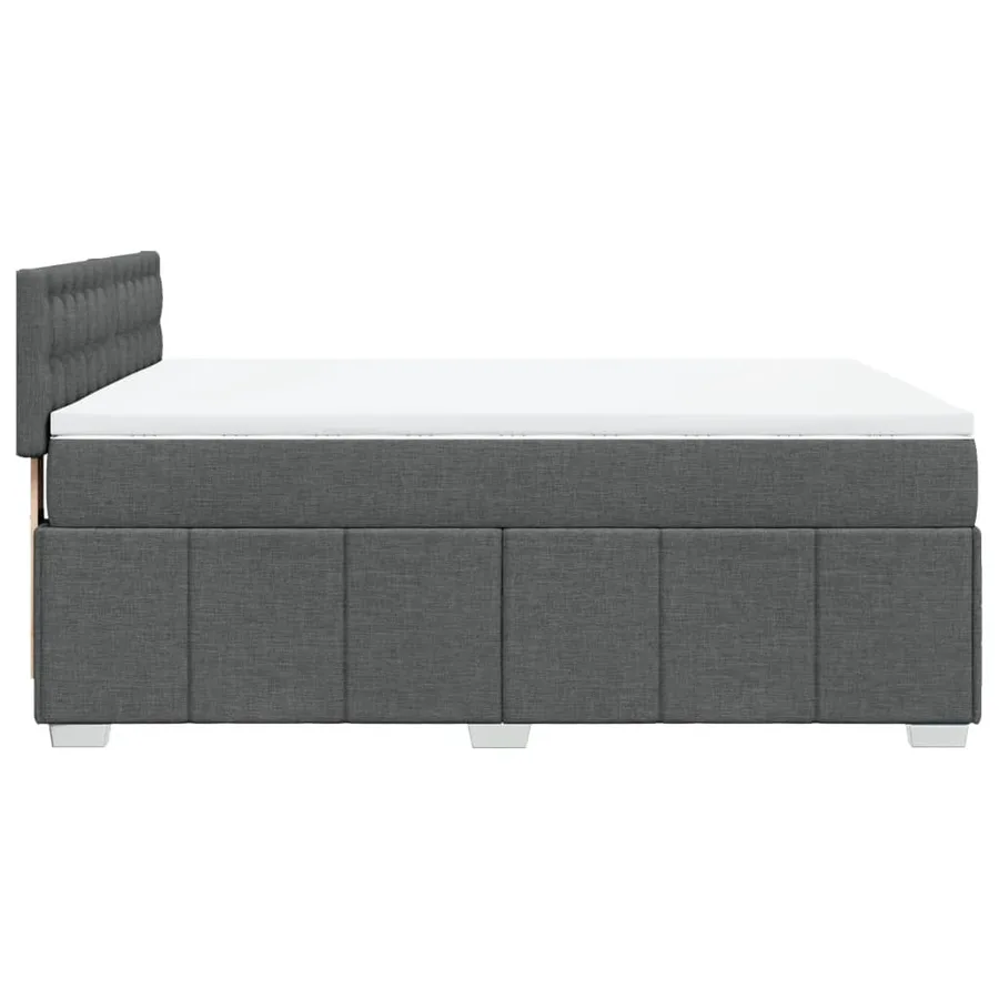 Sommier à lattes de lit avec matelas Gris foncé 140x200cm Tissu - 7