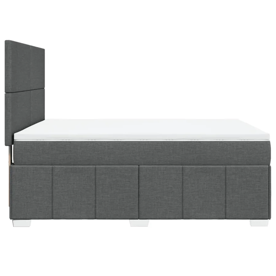 Sommier à lattes de lit avec matelas Gris foncé 140x190cm Tissu - 7