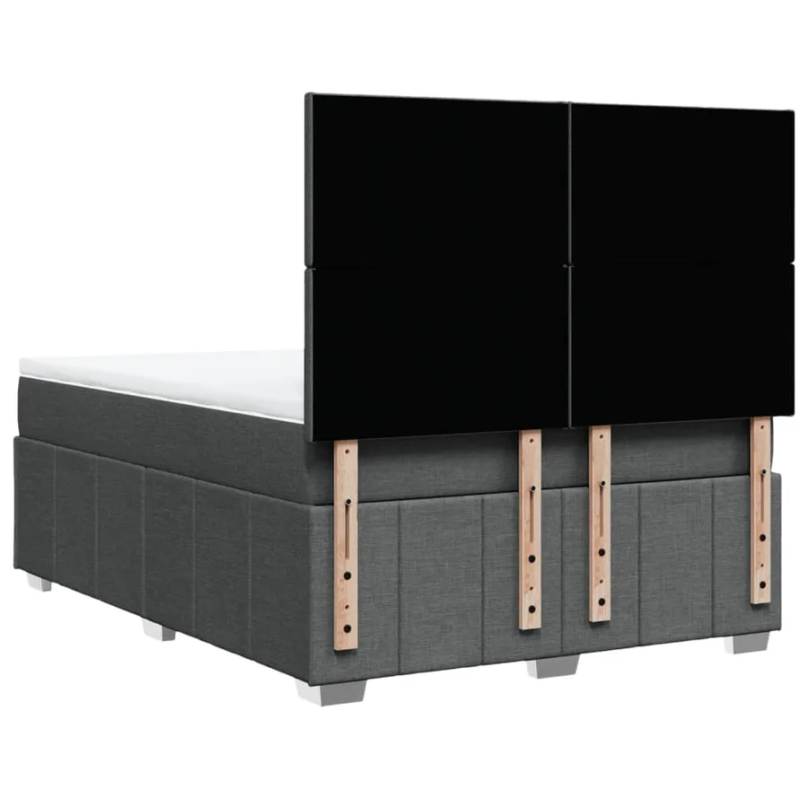 Sommier à lattes de lit avec matelas Gris foncé 140x190cm Tissu - 8