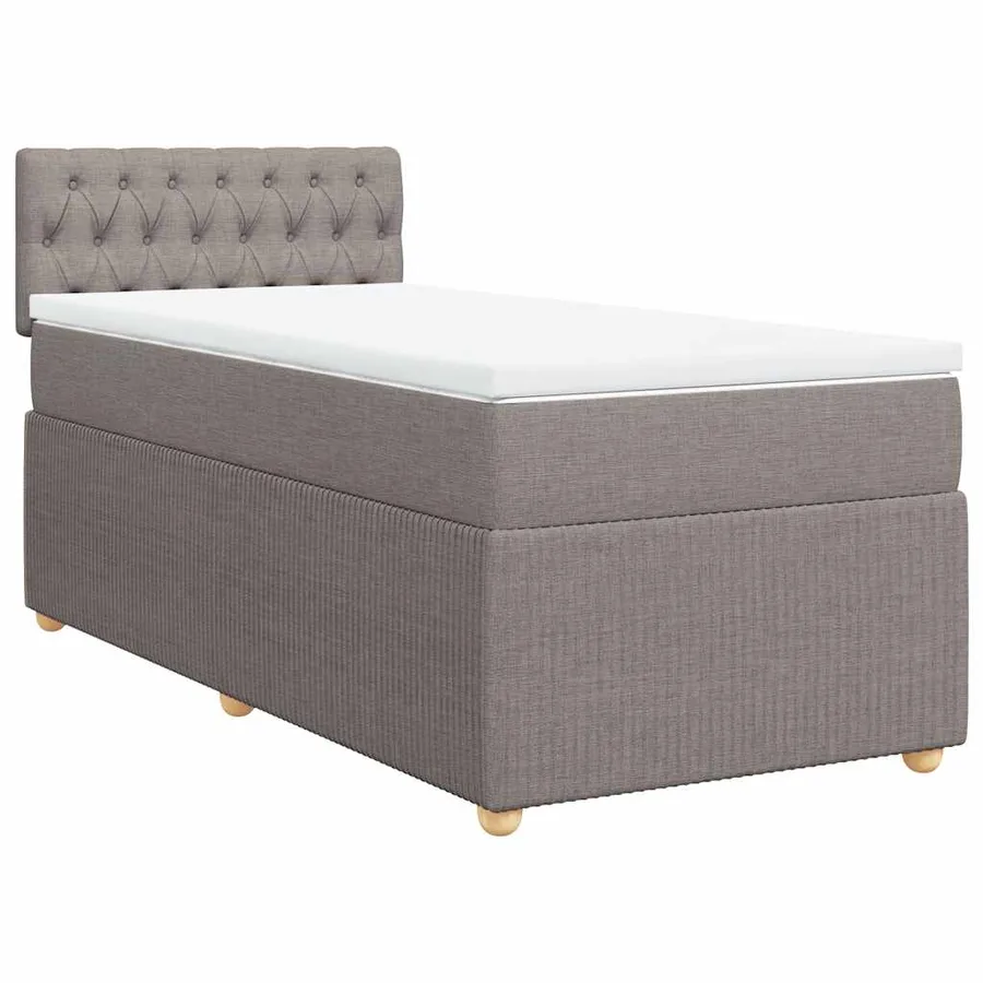 Sommier à lattes de lit avec matelas Taupe 80x200 cm Tissu - 2