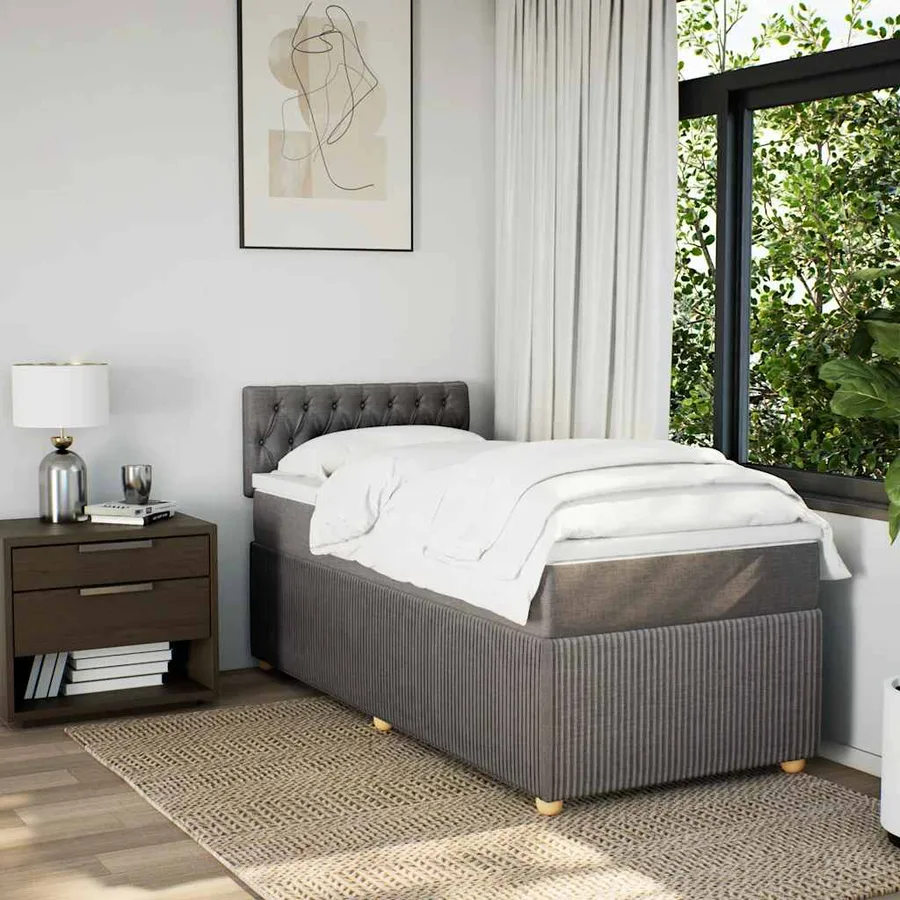 Sommier à lattes de lit avec matelas Taupe 80x200 cm Tissu - 3