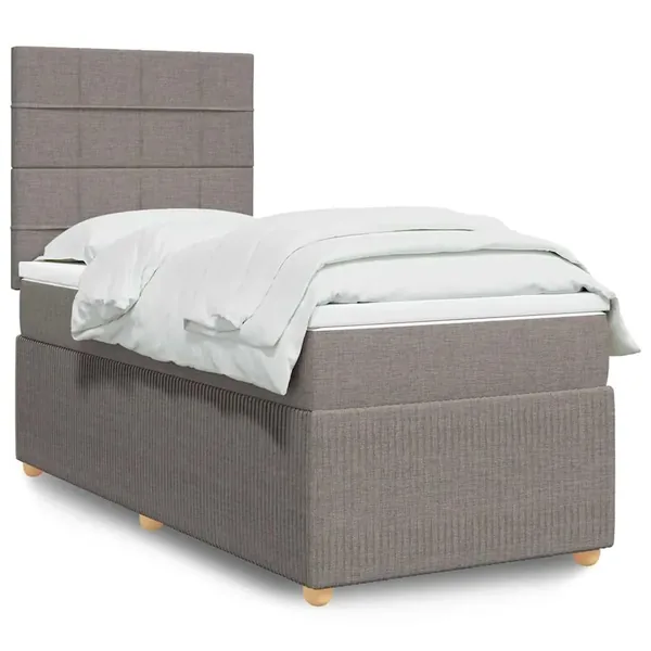 Sommier à lattes de lit avec matelas Taupe 80x200 cm Tissu