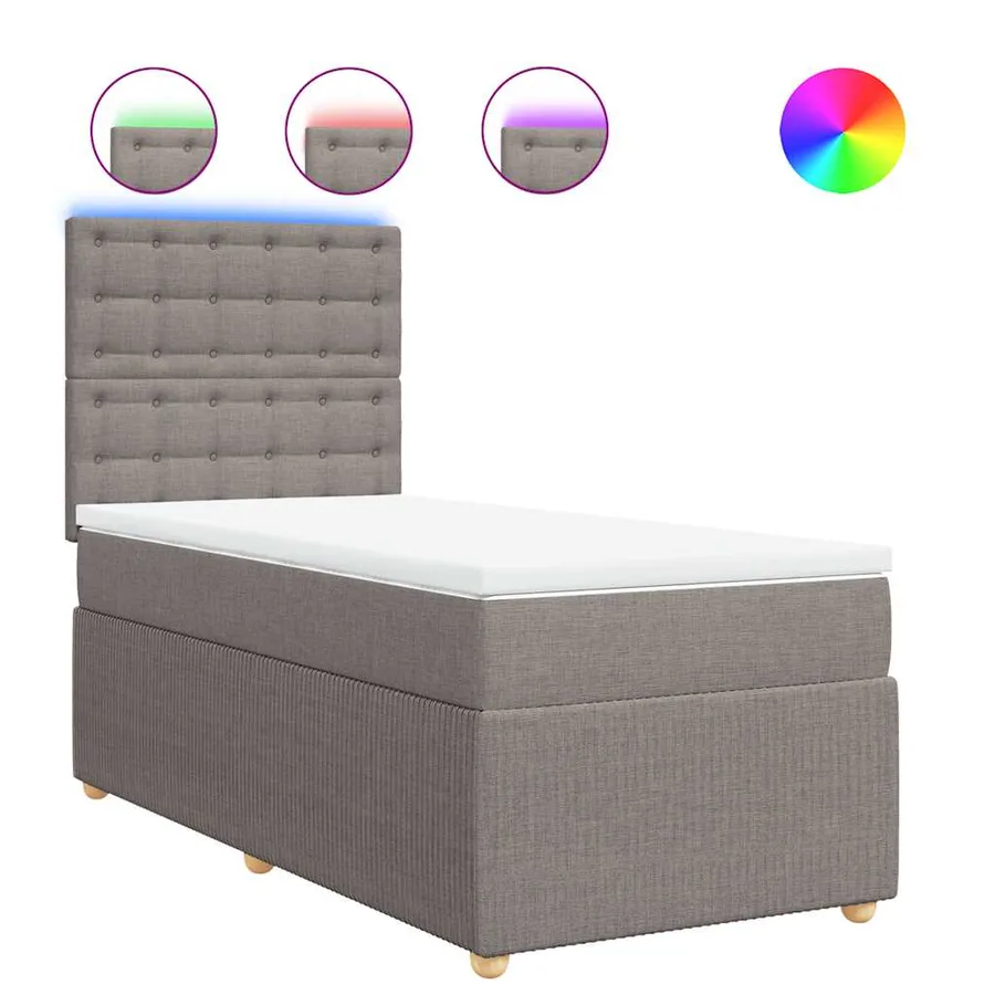 Sommier à lattes de lit avec matelas Taupe 80x200 cm Tissu - 2