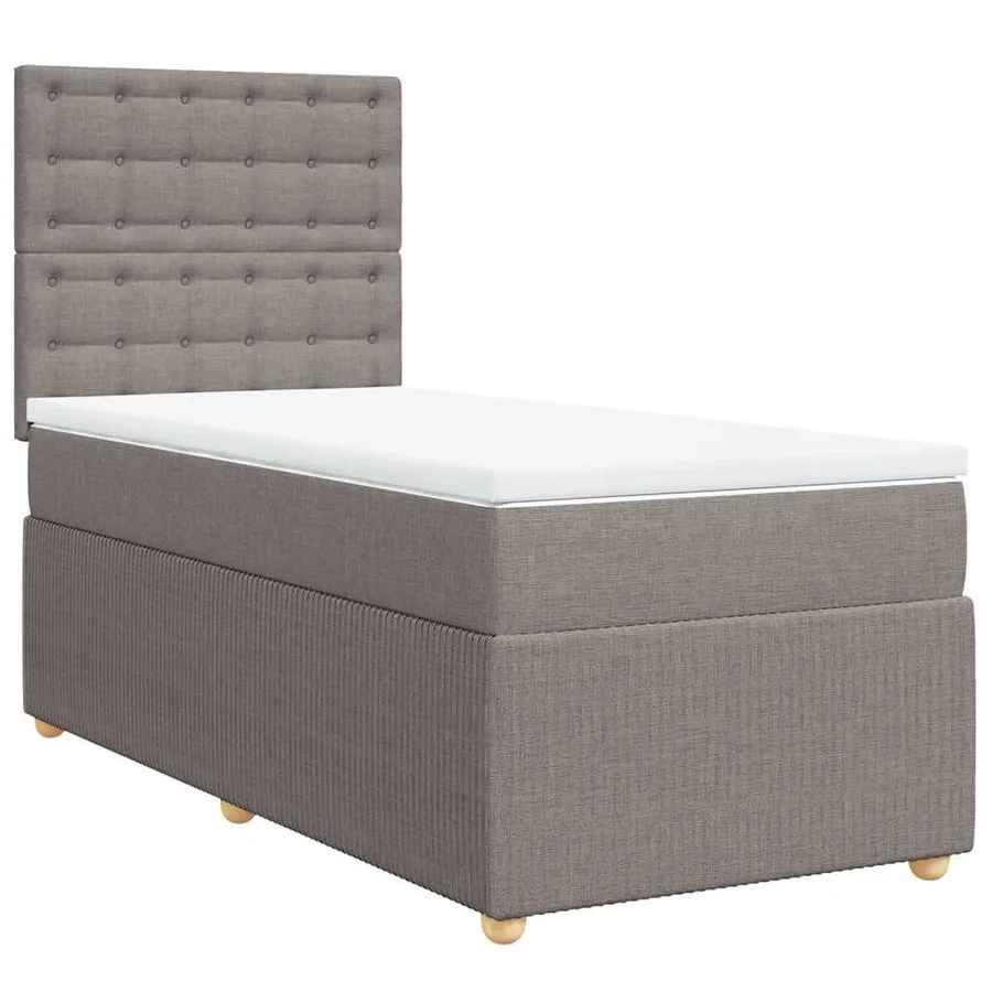 Sommier à lattes de lit avec matelas Taupe 80x200 cm Tissu - 3