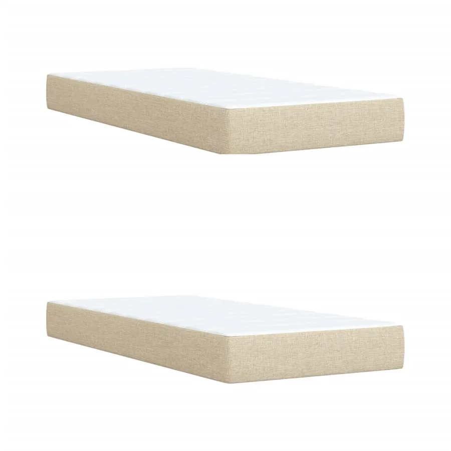 Sommier à lattes de lit avec matelas Crème 200x200 cm Tissu - 10