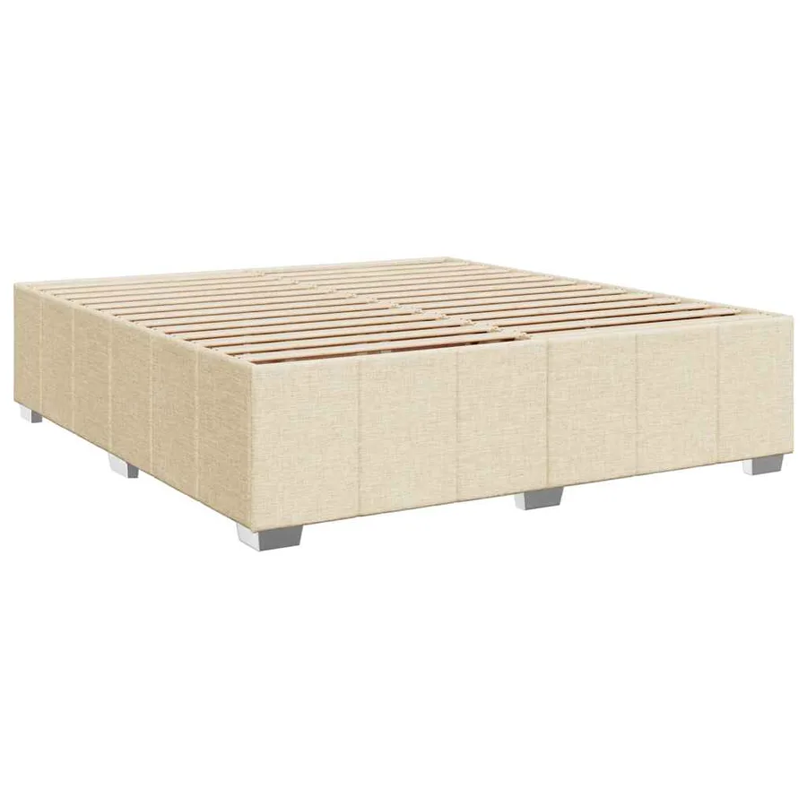 Sommier à lattes de lit avec matelas Crème 200x200 cm Tissu - 10