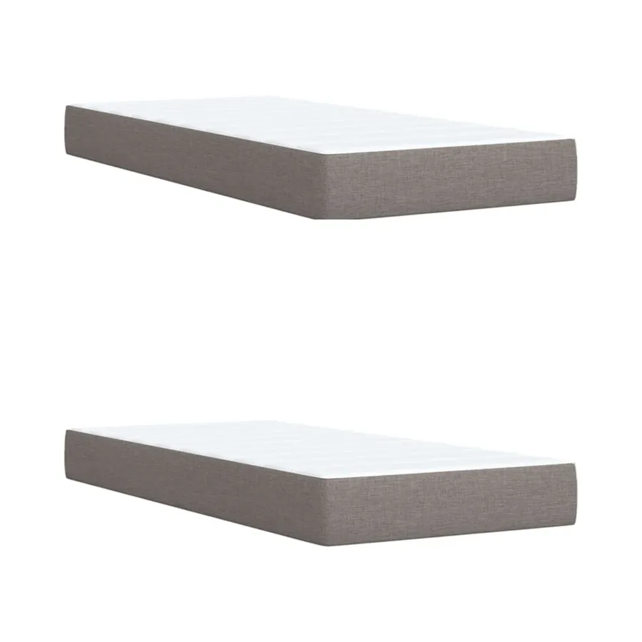 Sommier à lattes de lit avec matelas Taupe 200x200 cm Tissu - 10