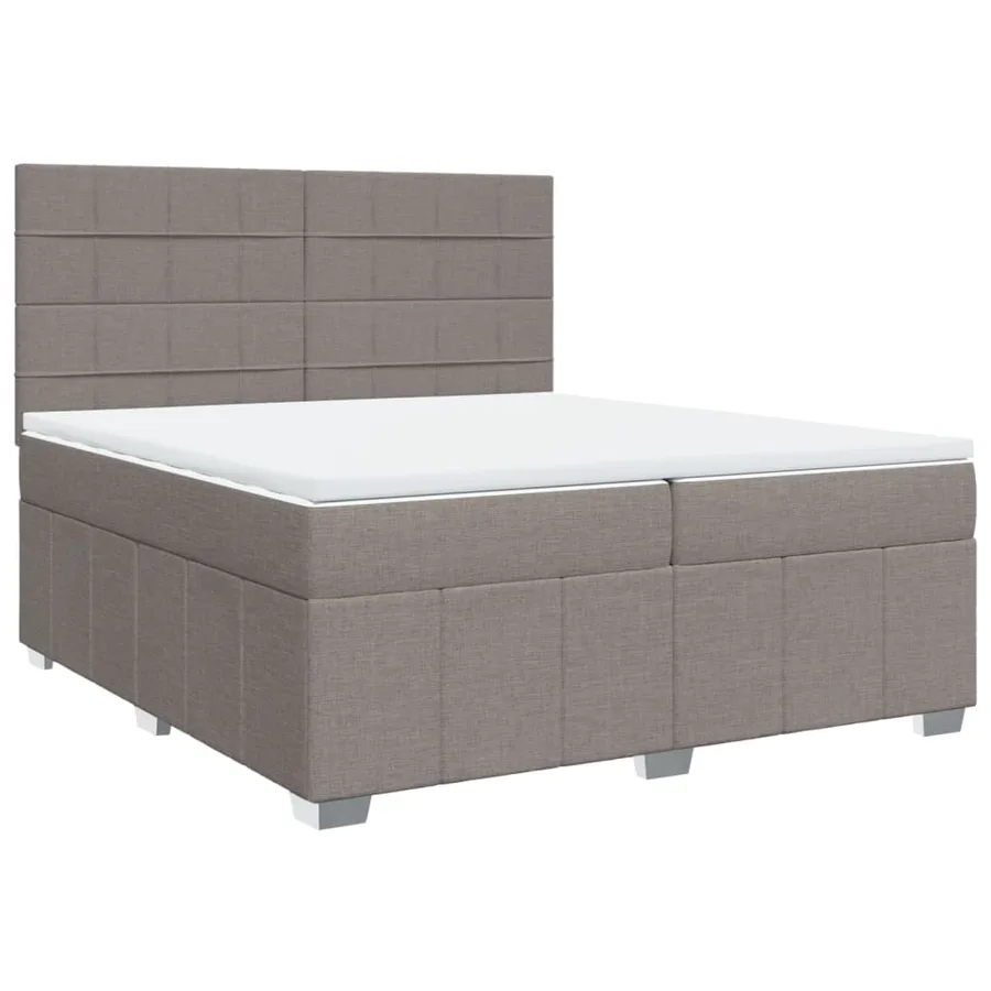 Sommier à lattes de lit avec matelas Taupe 200x200 cm Tissu - 2