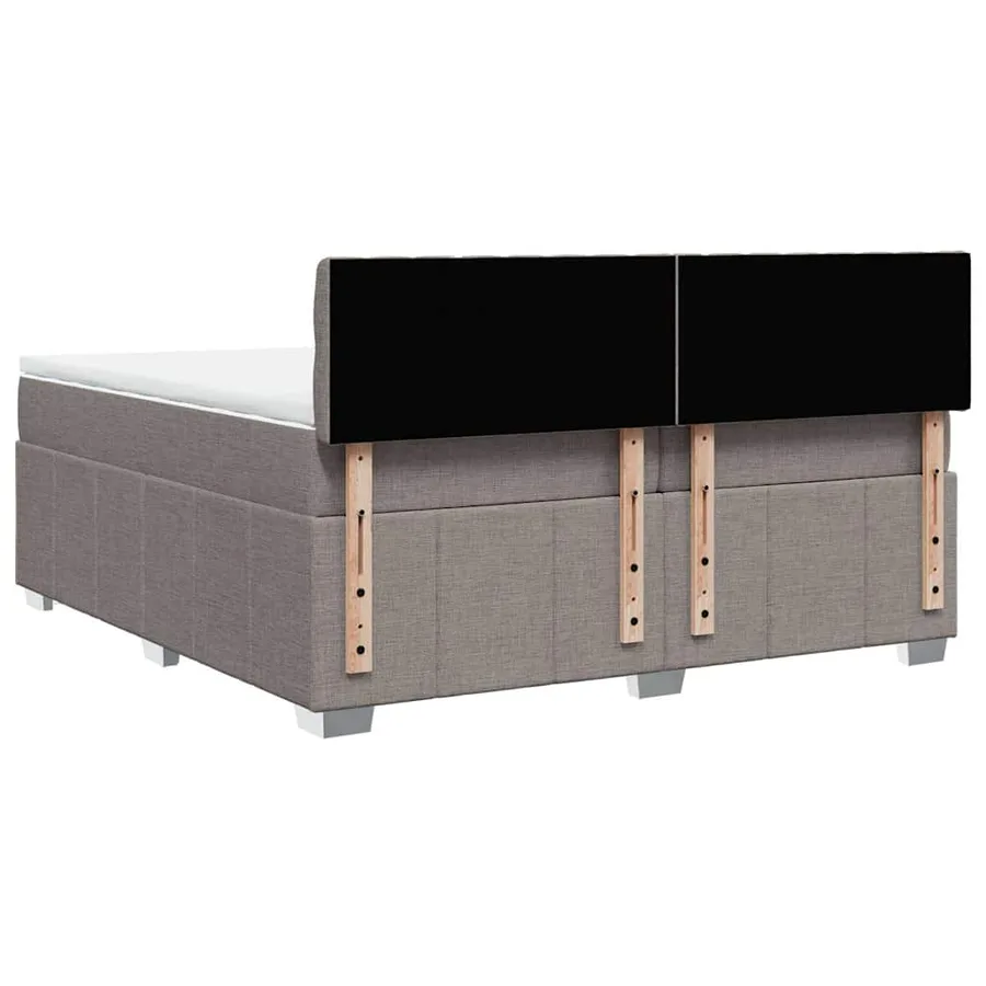 Sommier à lattes de lit avec matelas Taupe 200x200 cm Tissu - 6