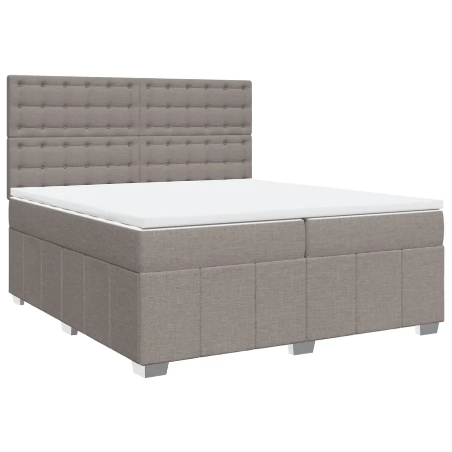 Sommier à lattes de lit avec matelas Taupe 200x200 cm Tissu - 2