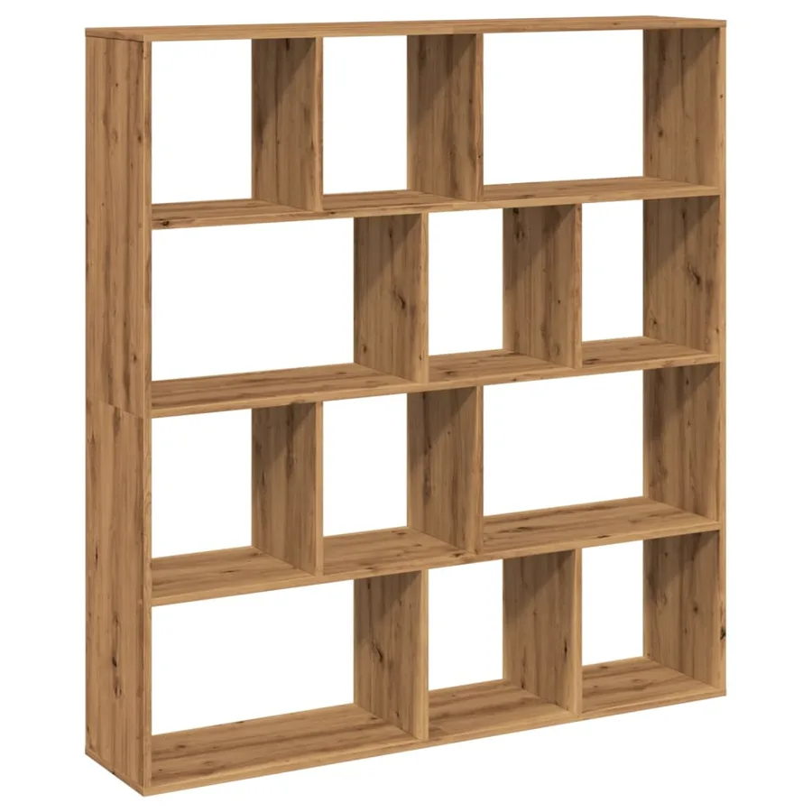 Bibliothèque chêne artisanal 132x29x141,5 cm bois d'ingénierie - 2