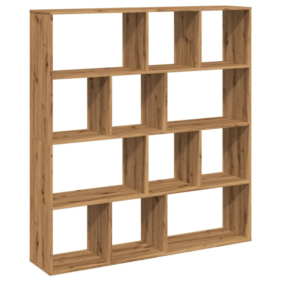 Bibliothèque chêne artisanal 132x29x141,5 cm bois d'ingénierie - 7