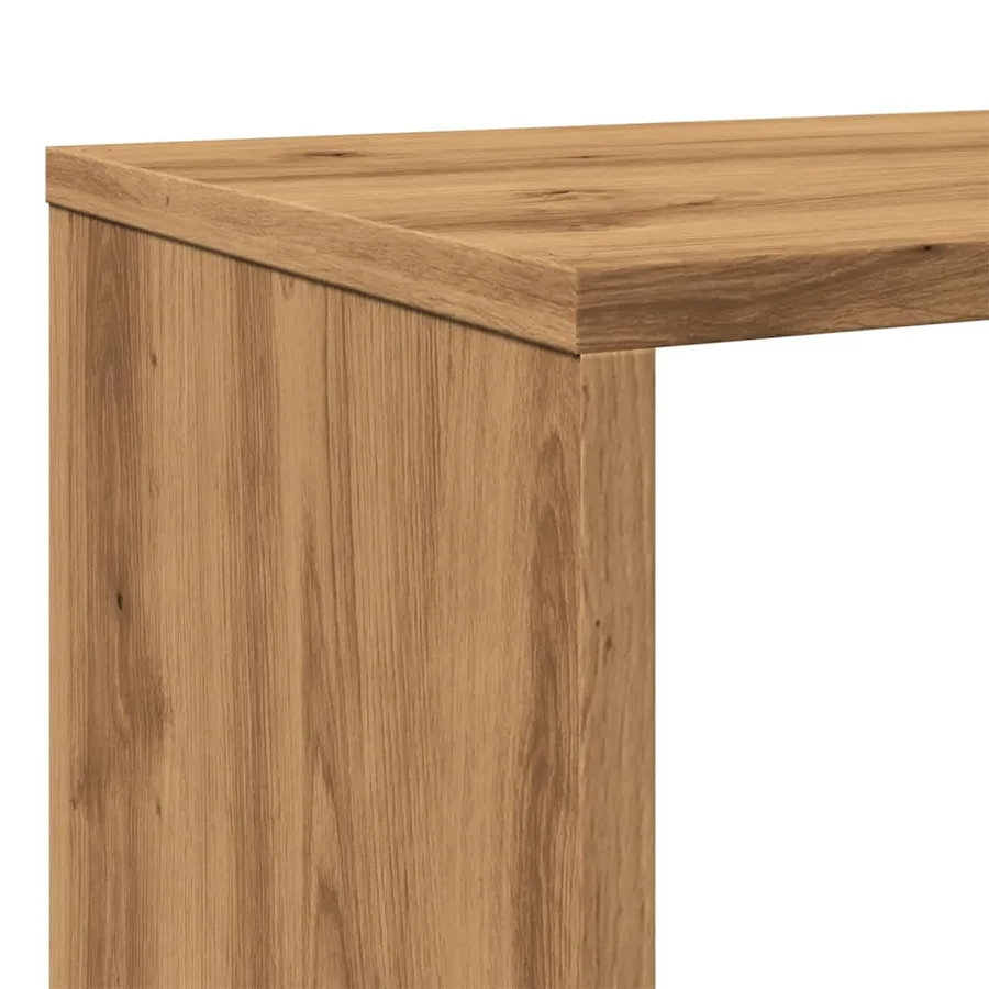 Bibliothèque chêne artisanal 132x29x141,5 cm bois d'ingénierie - 9