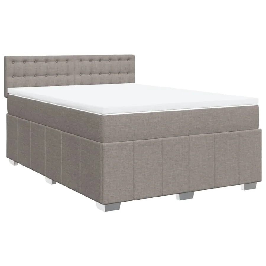 Sommier à lattes de lit avec matelas Taupe 140x190 cm Tissu - 2