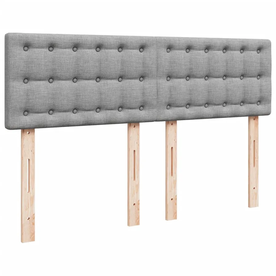 Sommier à lattes de lit avec matelas Gris clair 140x190cm Tissu - 12
