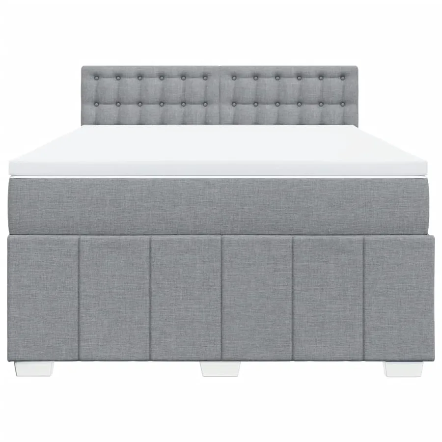 Sommier à lattes de lit avec matelas Gris clair 140x190cm Tissu - 6