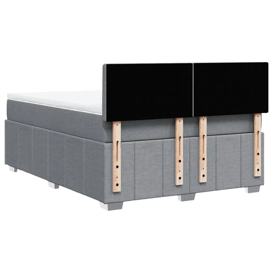 Sommier à lattes de lit avec matelas Gris clair 140x190cm Tissu - 8