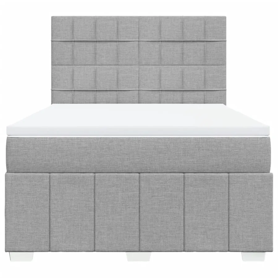 Sommier à lattes de lit avec matelas Gris clair 140x190cm Tissu - 4