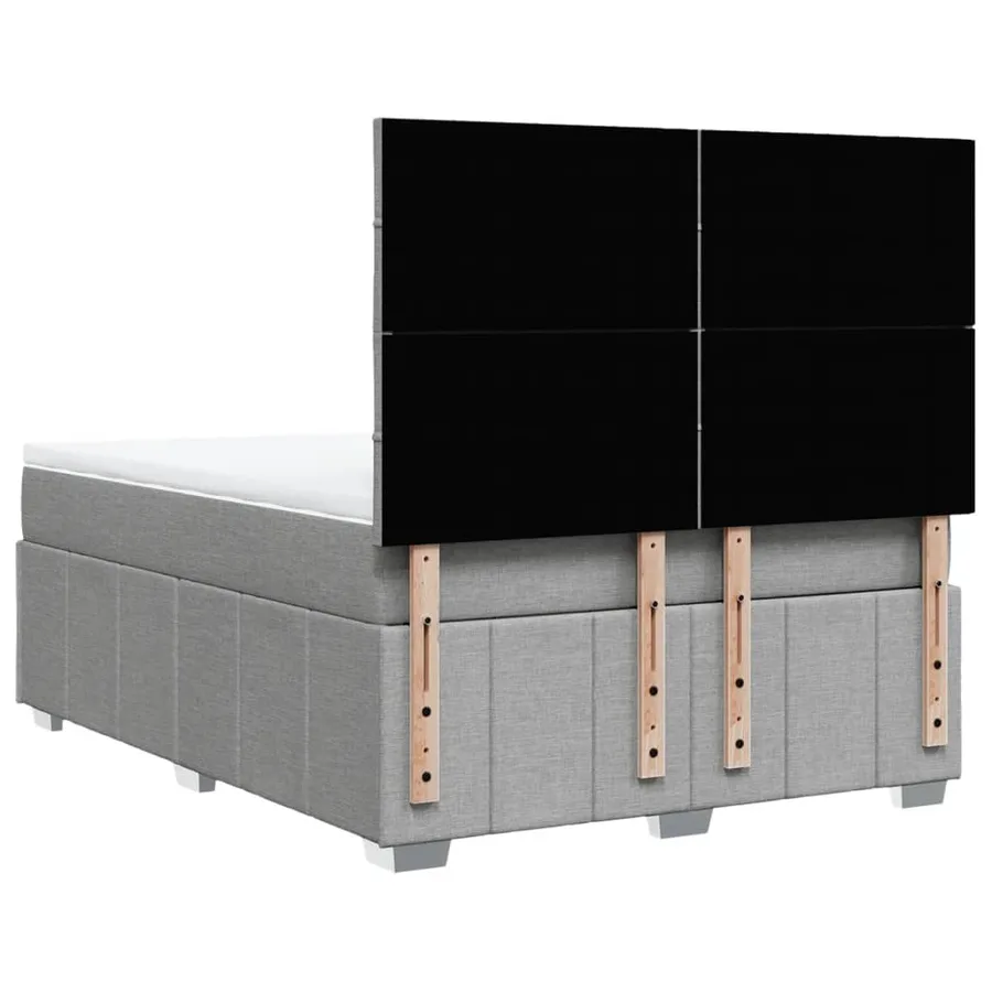 Sommier à lattes de lit avec matelas Gris clair 140x190cm Tissu - 6
