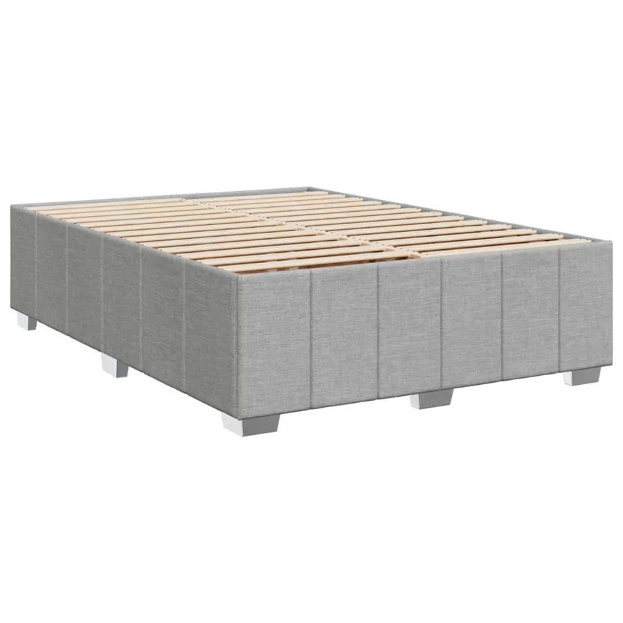 Sommier à lattes de lit avec matelas Gris clair 140x190cm Tissu - 8