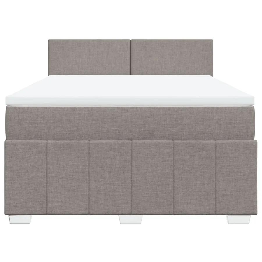 Sommier à lattes de lit avec matelas Taupe 140x190 cm Tissu - 4