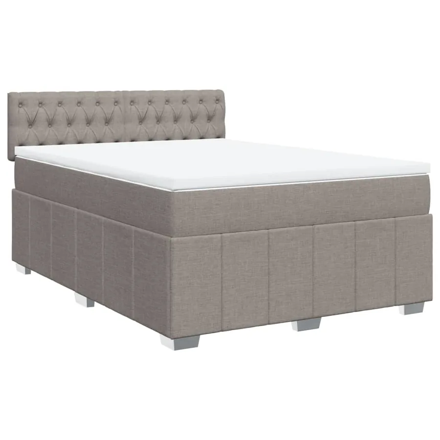 Sommier à lattes de lit avec matelas Taupe 140x190 cm Tissu - 2
