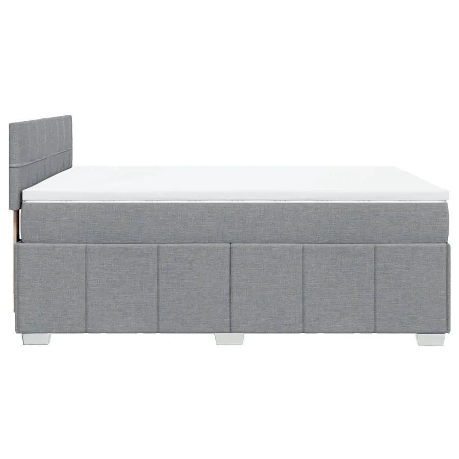 Sommier à lattes de lit avec matelas Gris clair 140x190cm Tissu - 7