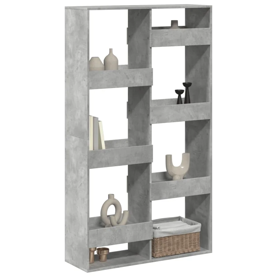 Cloison de séparation gris béton 100x33x175cm bois d'ingénierie - 3