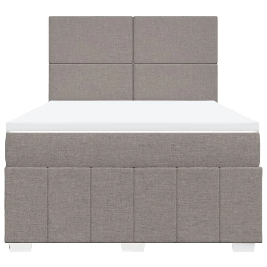Sommier à lattes de lit avec matelas Taupe 140x190 cm Tissu - 6