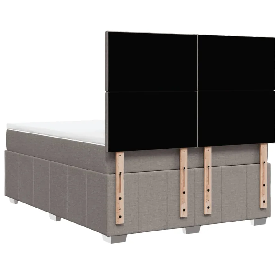 Sommier à lattes de lit avec matelas Taupe 140x190 cm Tissu - 8