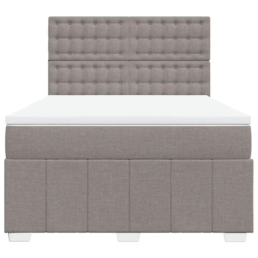 Sommier à lattes de lit avec matelas Taupe 140x190 cm Tissu - 6