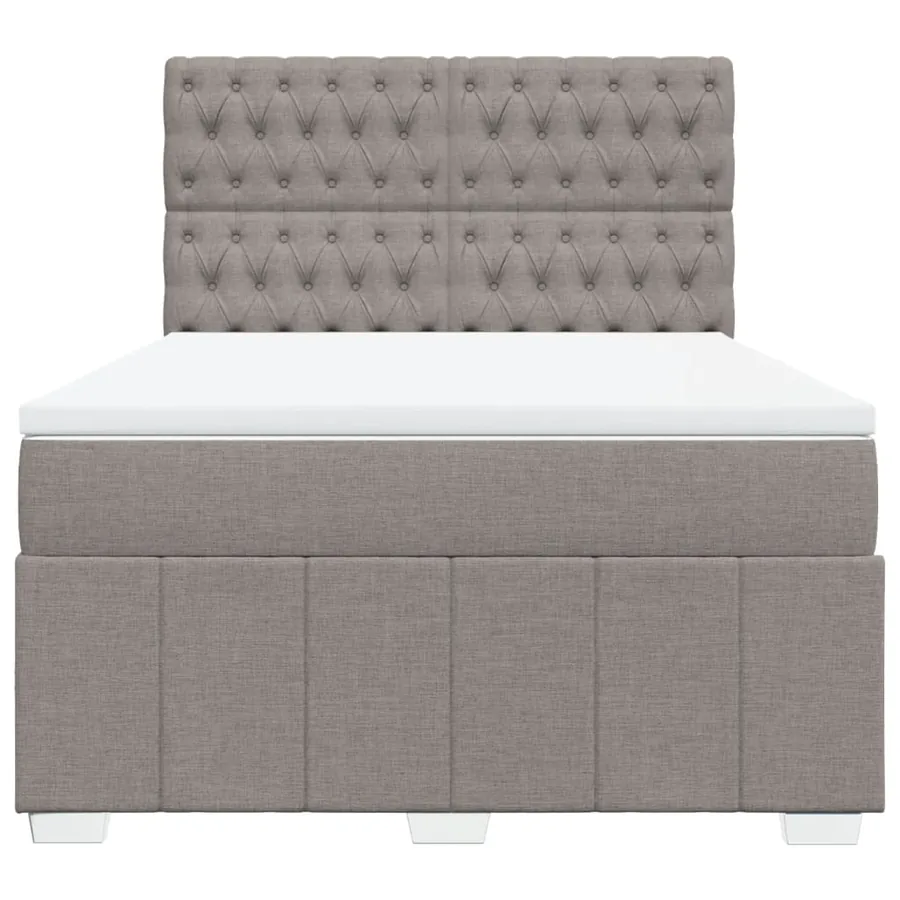 Sommier à lattes de lit avec matelas Taupe 140x190 cm Tissu - 6