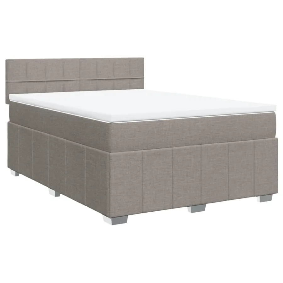 Sommier à lattes de lit avec matelas Taupe 140x200 cm Tissu - 2