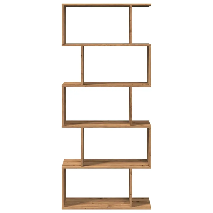 Étagère séparatrice de pièce à 5 niveaux chêne artisanal - 5
