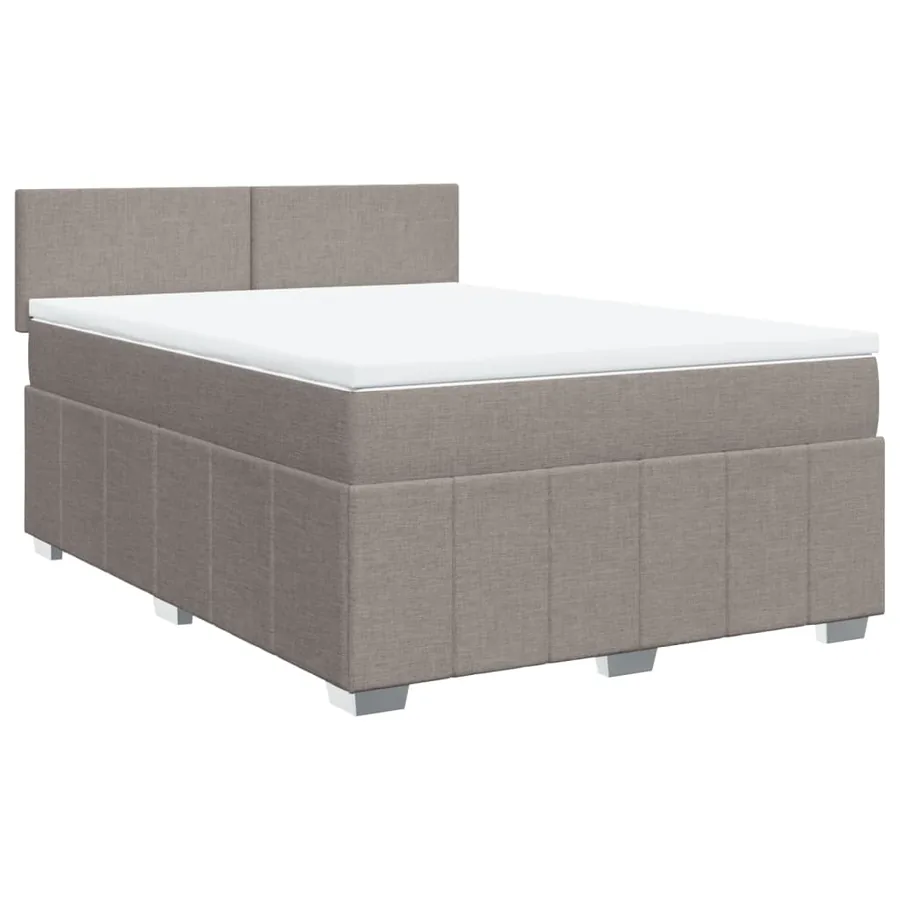 Sommier à lattes de lit avec matelas Taupe 140x200 cm Tissu - 2