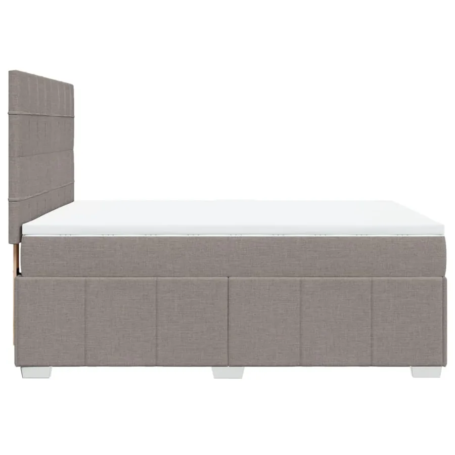 Sommier à lattes de lit avec matelas Taupe 140x200 cm Tissu - 7