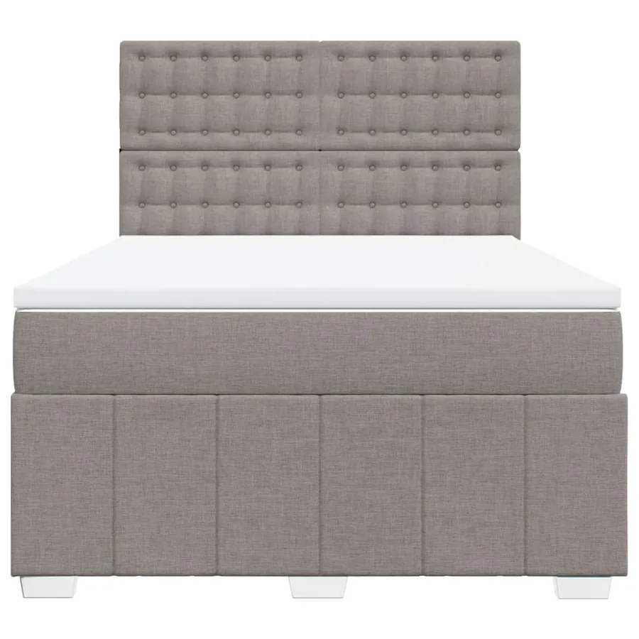 Sommier à lattes de lit avec matelas Taupe 140x200 cm Tissu - 6