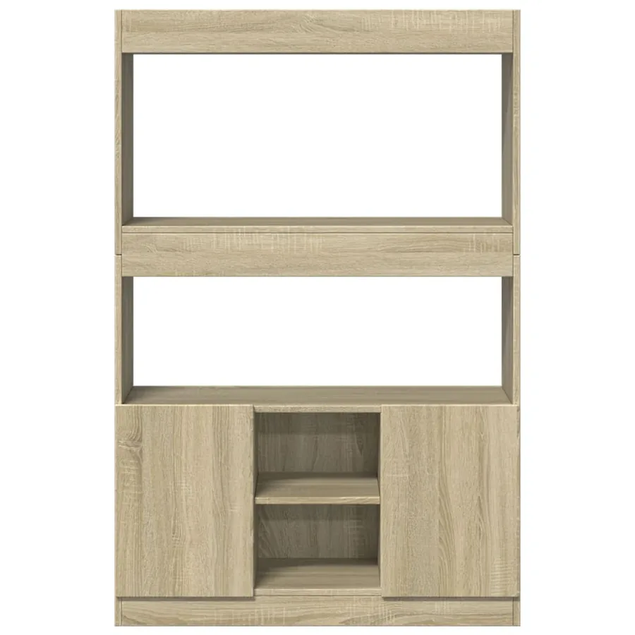 Buffet haut chêne sonoma 92x33x140 cm bois d'ingénierie - 5