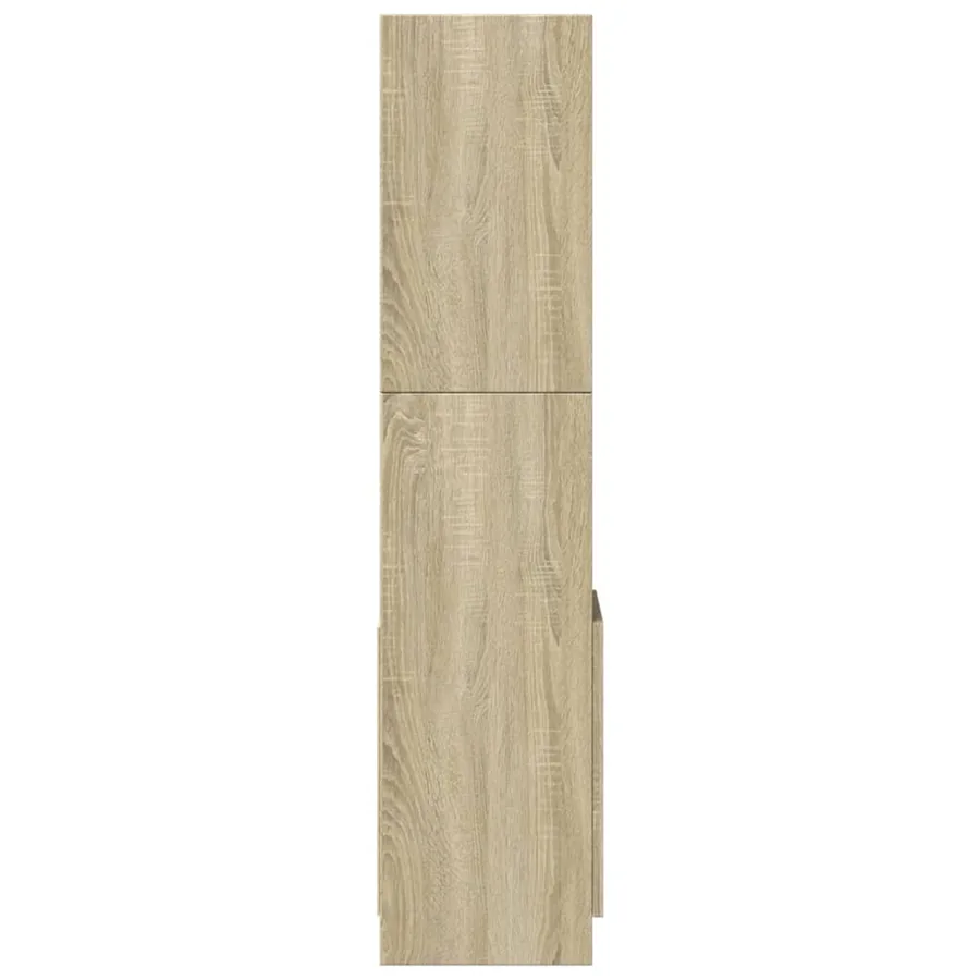 Buffet haut chêne sonoma 92x33x140 cm bois d'ingénierie - 6