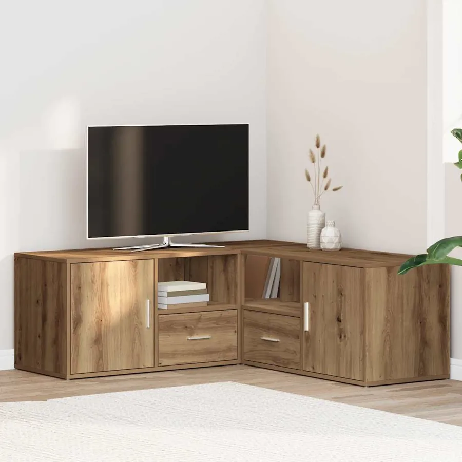 Armoire d'angle chêne artisanal 200x40x45 cm bois d'ingénierie