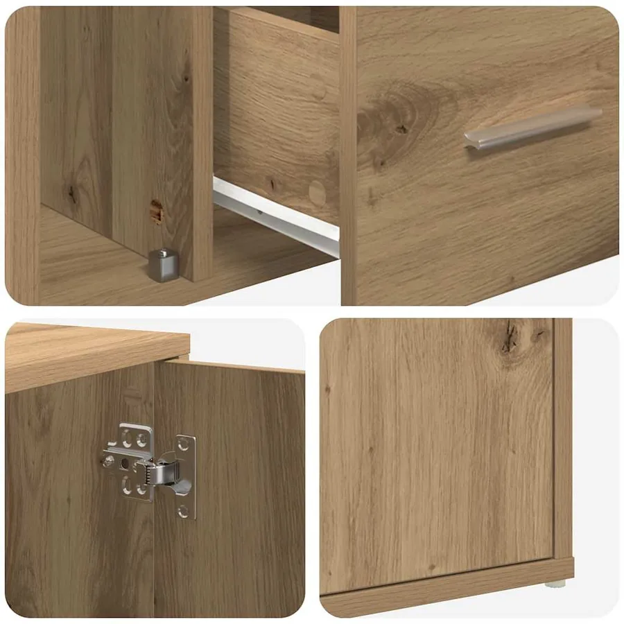 Armoire d'angle chêne artisanal 200x40x45 cm bois d'ingénierie - 13