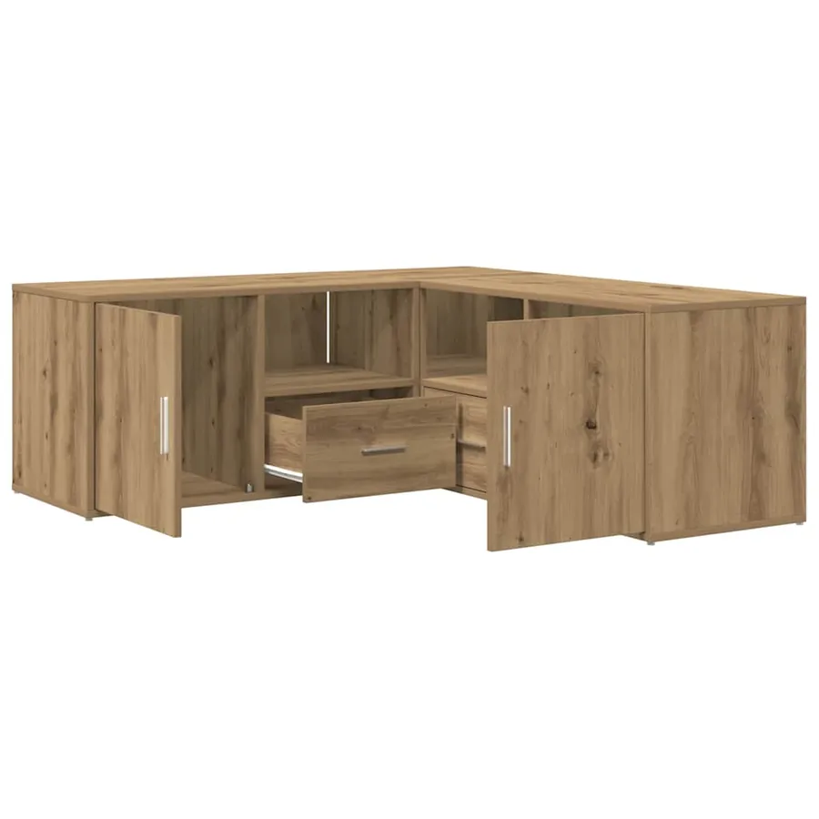 Armoire d'angle chêne artisanal 200x40x45 cm bois d'ingénierie - 2