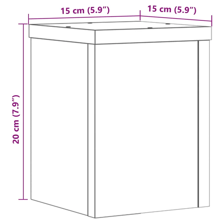 Supports pour plantes 2 pcs chêne fumé bois d'ingénierie - 8