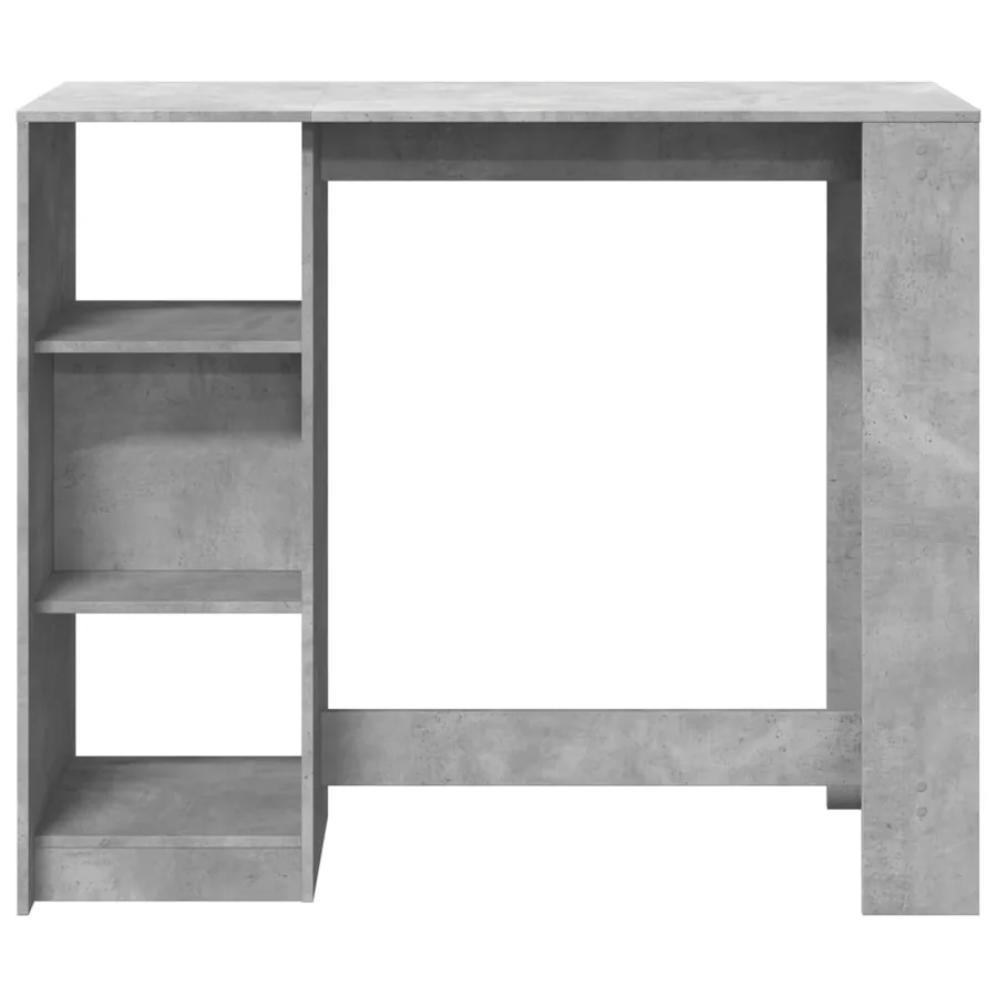 Table de bar avec étagère gris béton bois d'ingénierie - 4
