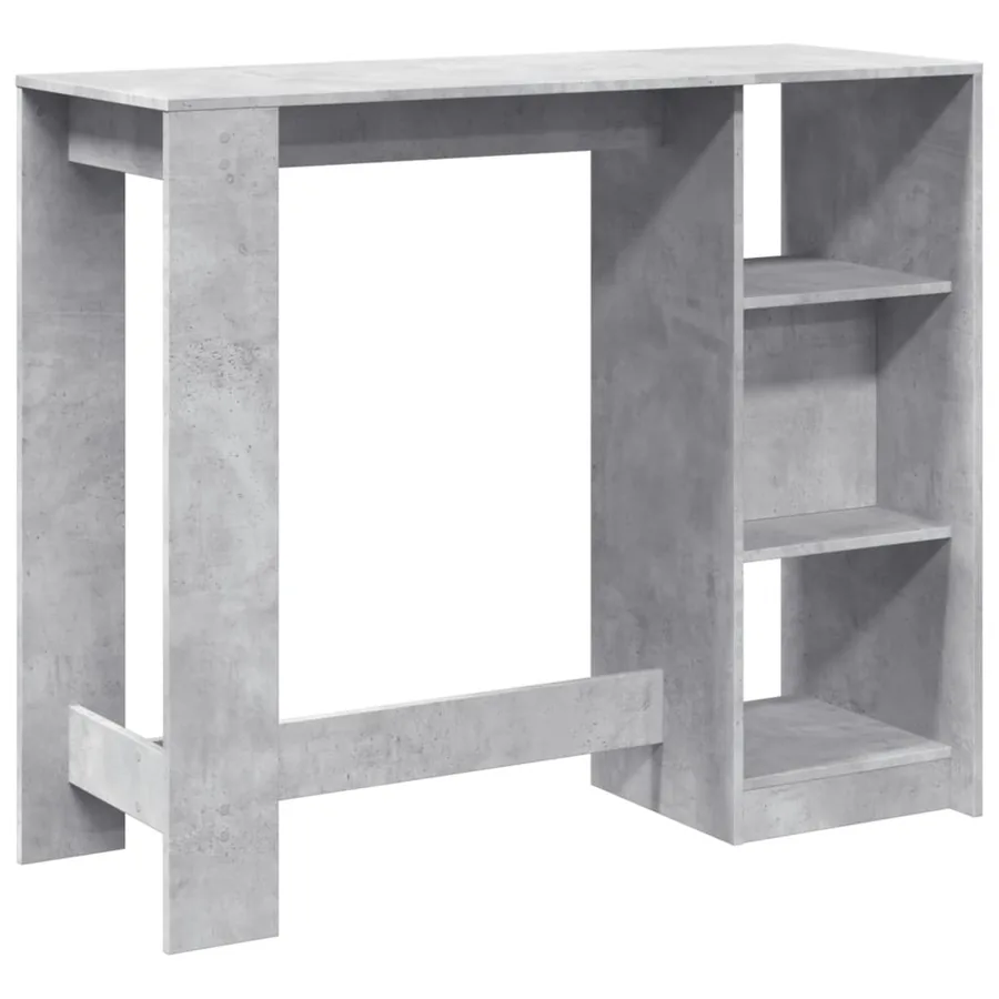 Table de bar avec étagère gris béton bois d'ingénierie - 6