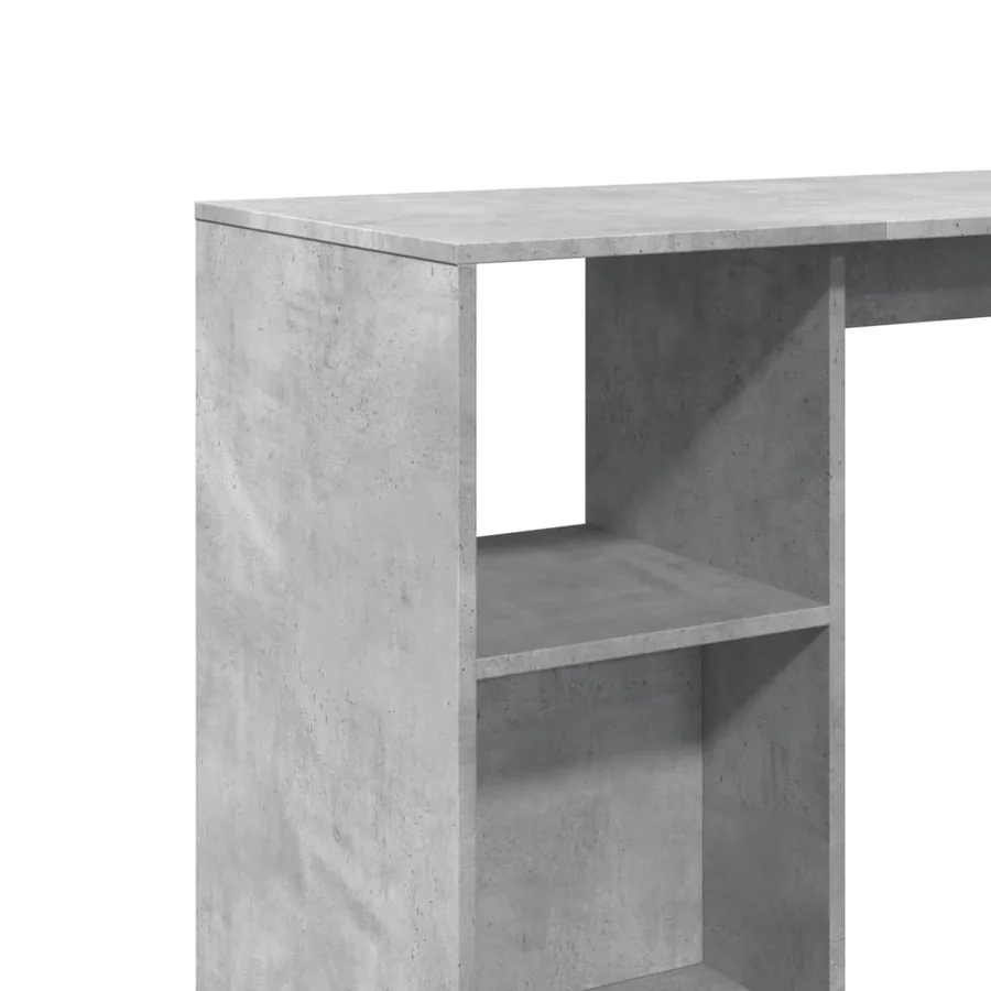 Table de bar avec étagère gris béton bois d'ingénierie - 7