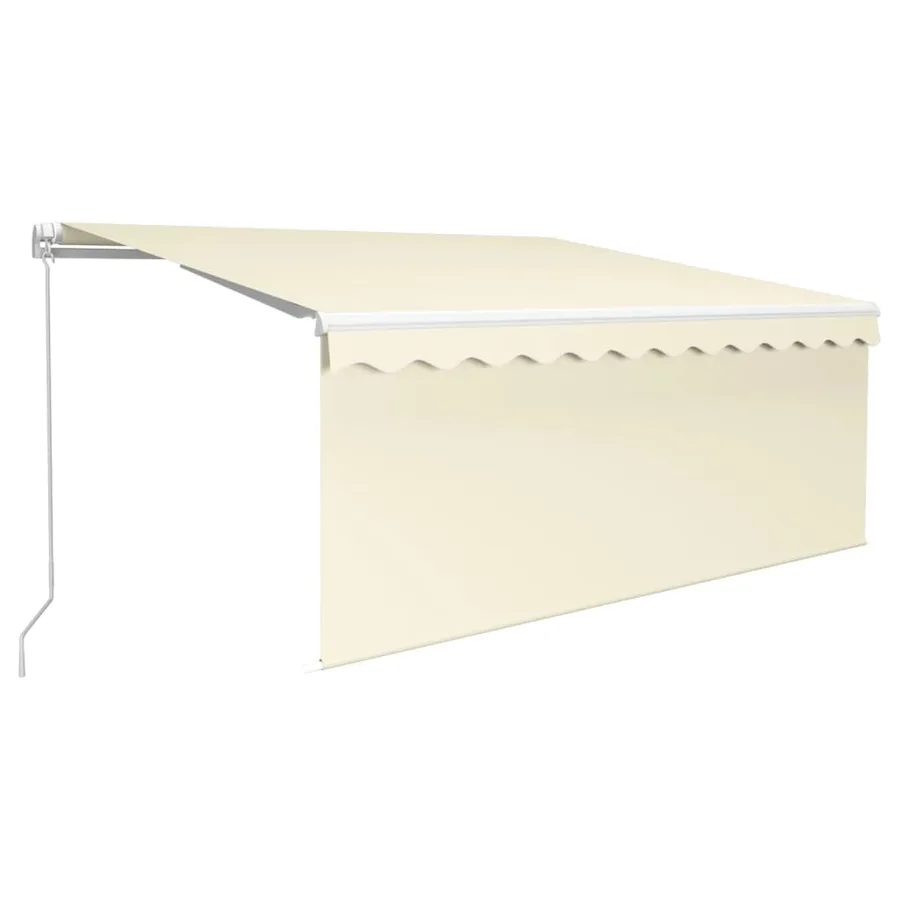 Auvent rétractable manuel avec store 3,5x2,5 m Crème - 2