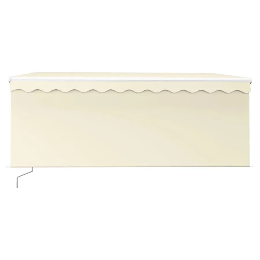 Auvent rétractable manuel avec store 3,5x2,5 m Crème - 3